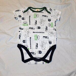 Baby Seattle Seahawks One Piece NFL Football Unisex Sizes 3-6 & 6-12 M NEW